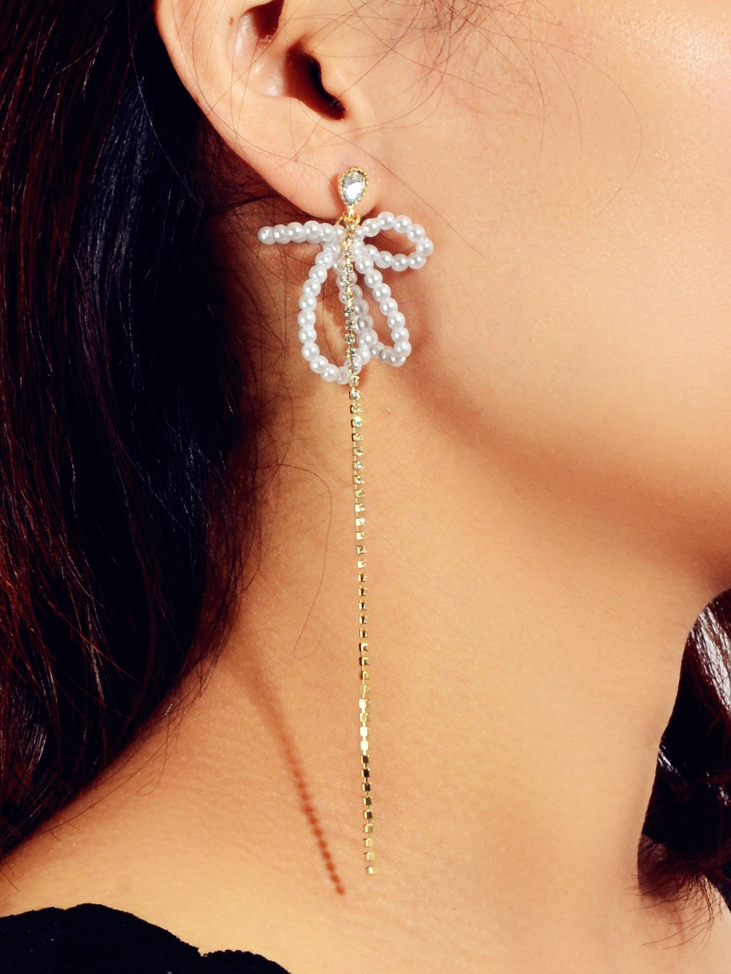 Pearl Butterfly Tassel Dangle Earrings Elegant Playful Jewelry