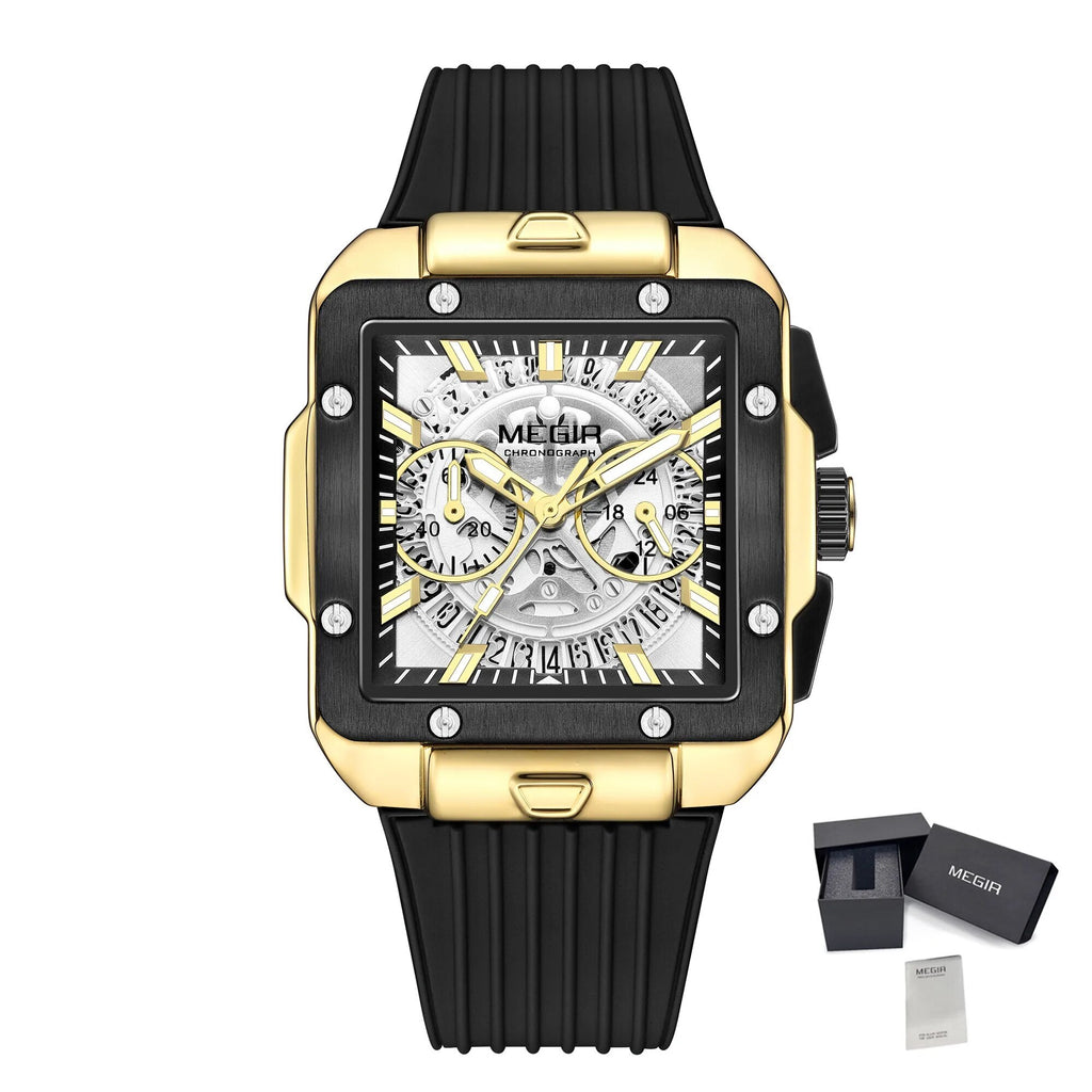 MEGIR Watch for Men Luxury Sport Quartz Wristwatch with Silicone Band Luminous Hands Date Male Chronograph Clock Reloj Hombre 2228