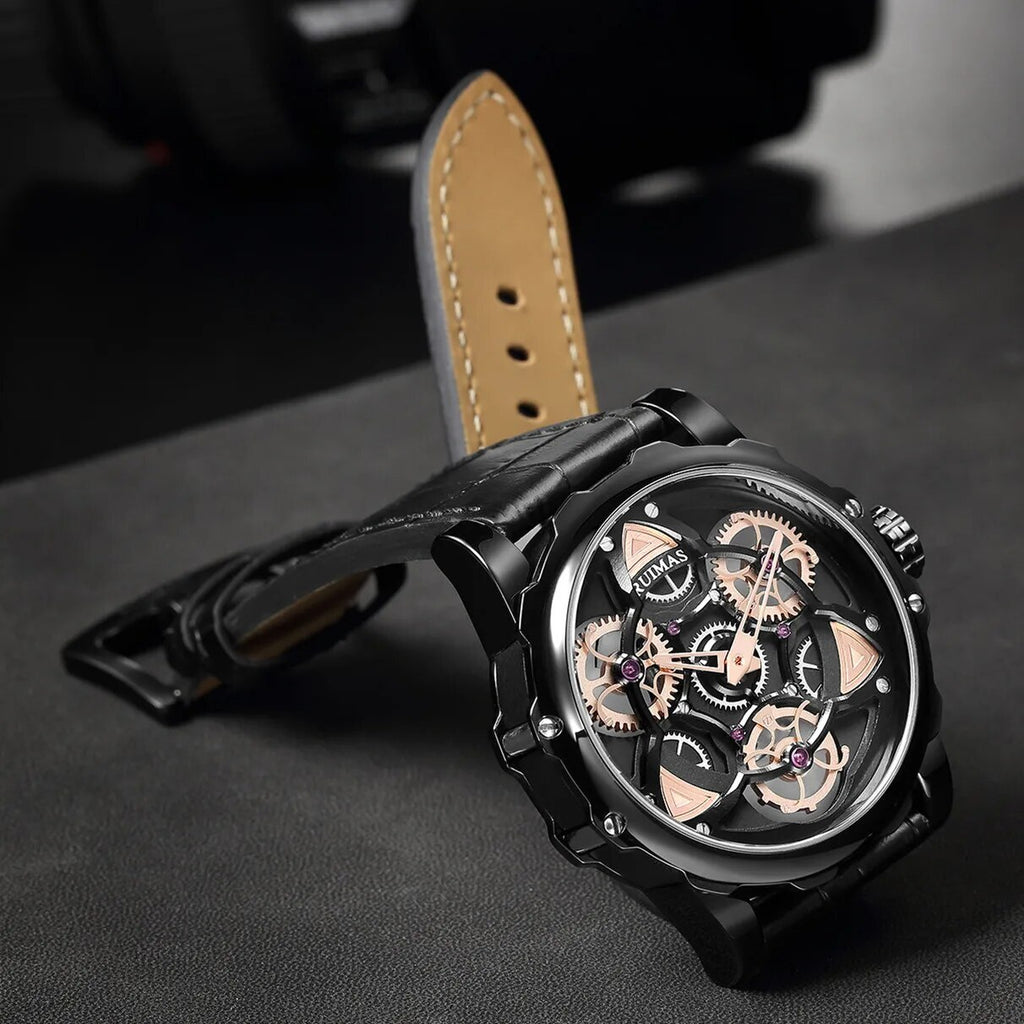 RUIMAS Relogio Masculino Fashion Leather Strap Big Dial Sports Quartz Watches for Men 3ATM Waterproof Casual WristWatch Clock 526