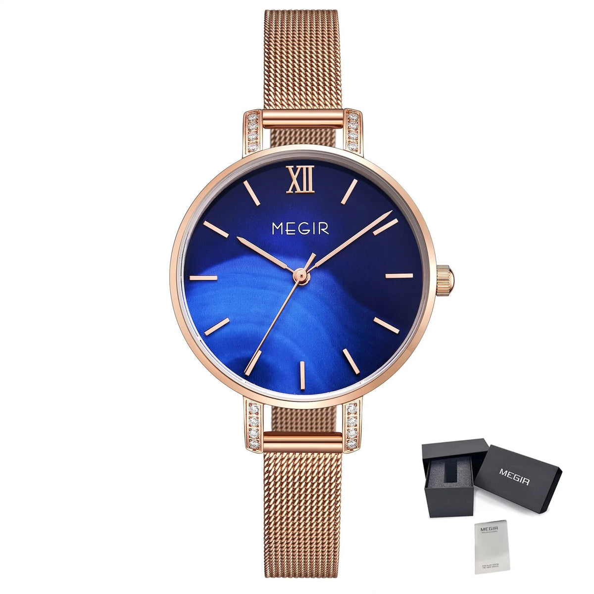 MEGIR Fashion Quartz Women Bracelet Watches Luxury Casual Ladies Dress Clock Female Steel Mesh Band Wristwatch Relogio Feminino 7002