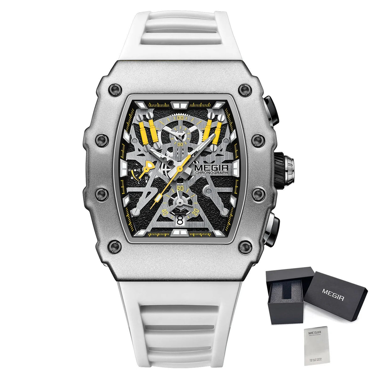 MEGIR Luxury Outdoor Sport Wristwatch for Men Silicone Waterproof Watches Quartz Military Watch Male Clock Chronograph 2218