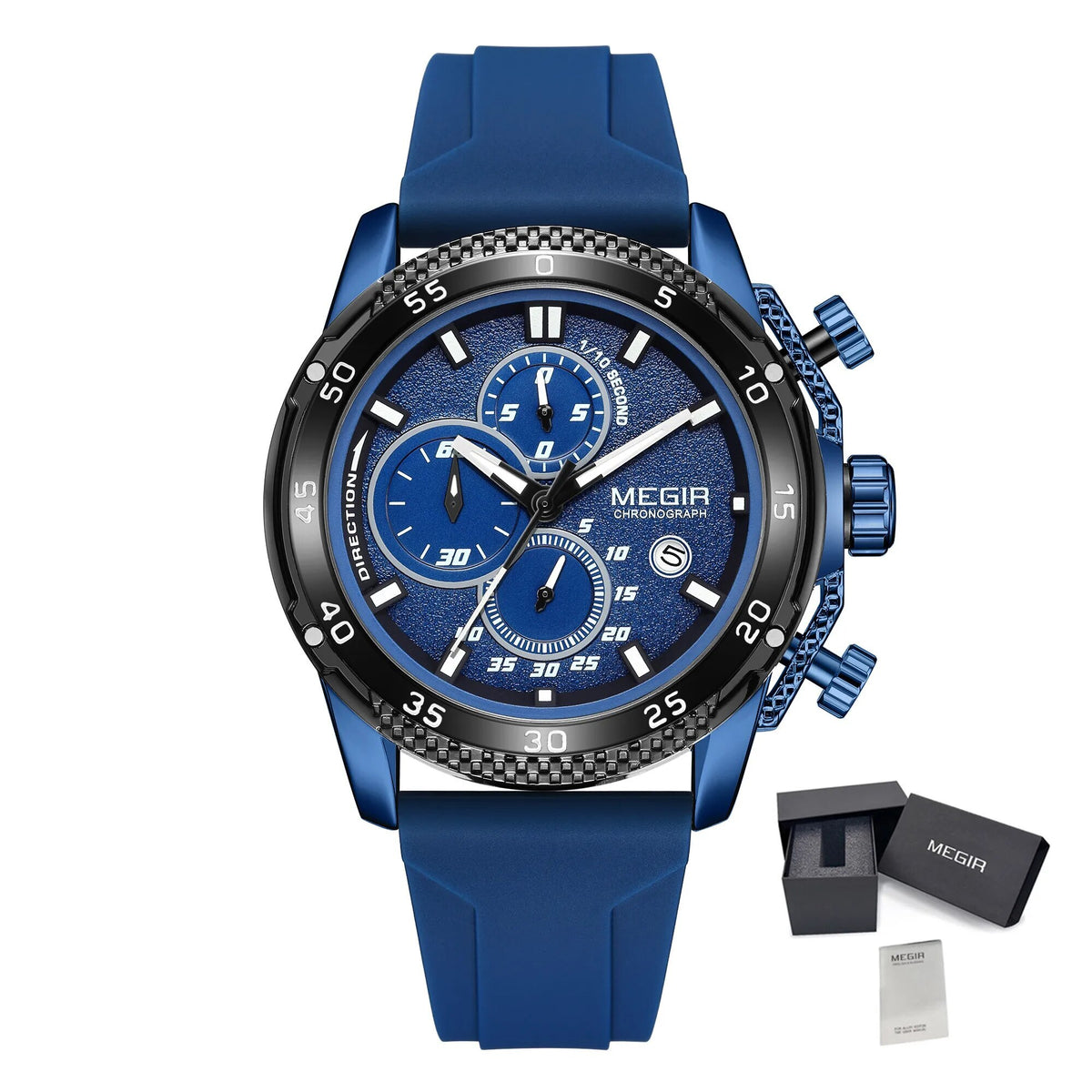 MEGIR Men's Watches Luxury Military Sport Wristwatches Waterproof Luminous Silicone Strap Quartz Chronograph Reloj Hombre 2211