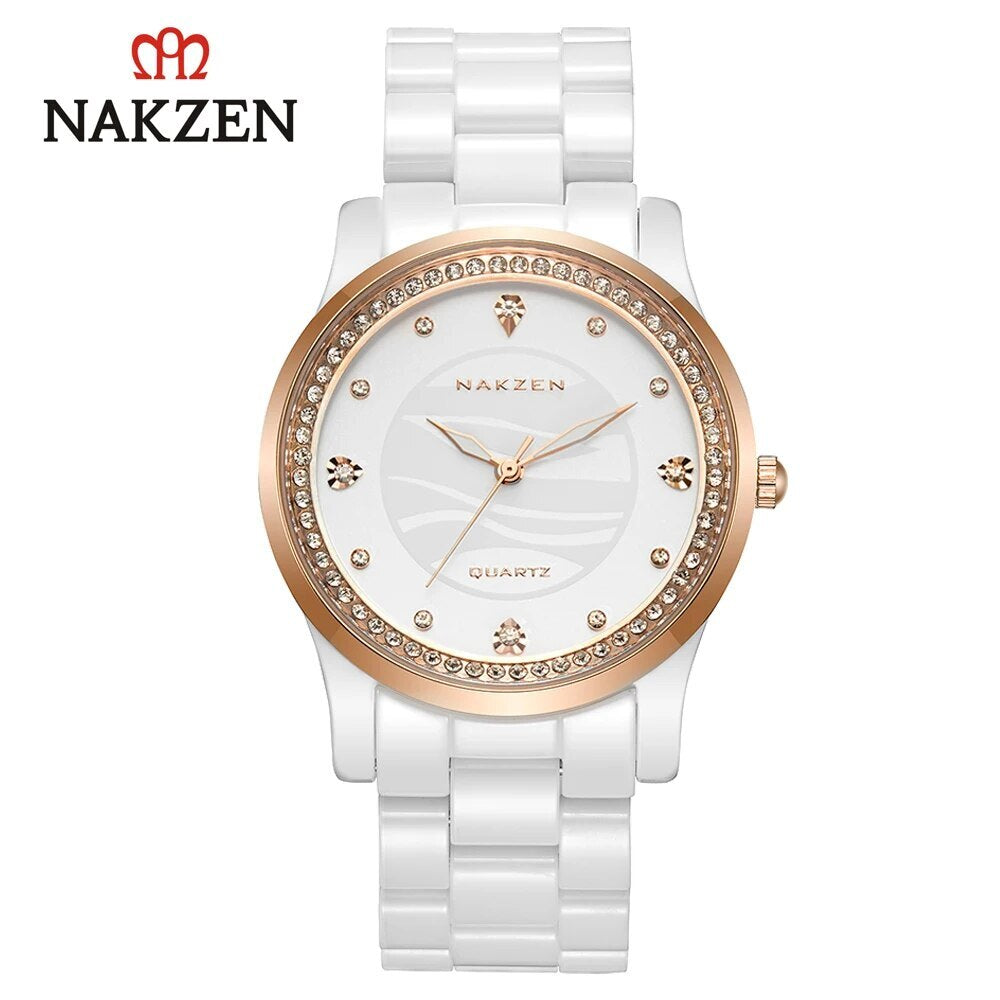 NAKZEN New Design Women Watches Elegant Ceramics Reloj Mujer Japanese Quartz Movement Clock for Ladies Luxury Relogio Feminino 1023