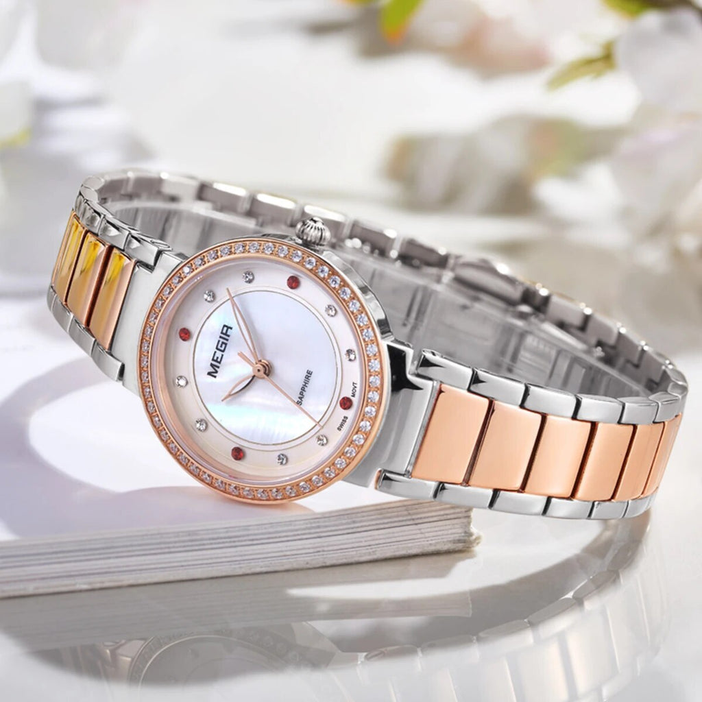 MEGIR Fashion Stainless Steel Women Bracelet Quartz Watches Elegant Business Ladies Clock Female Sport Wristwatch Reloj Mujer 4164