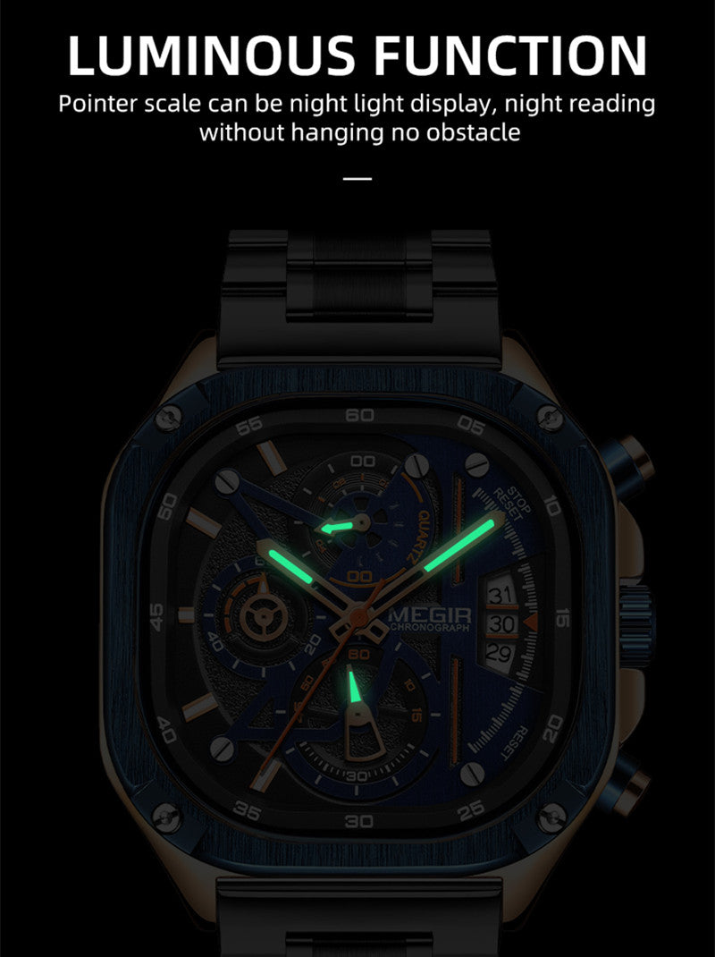 MEGIR Sports Military Watches for Men Luxury Business Casual Wristwatches Waterproof Date Clock Chronograph Reloj Hombre 2217