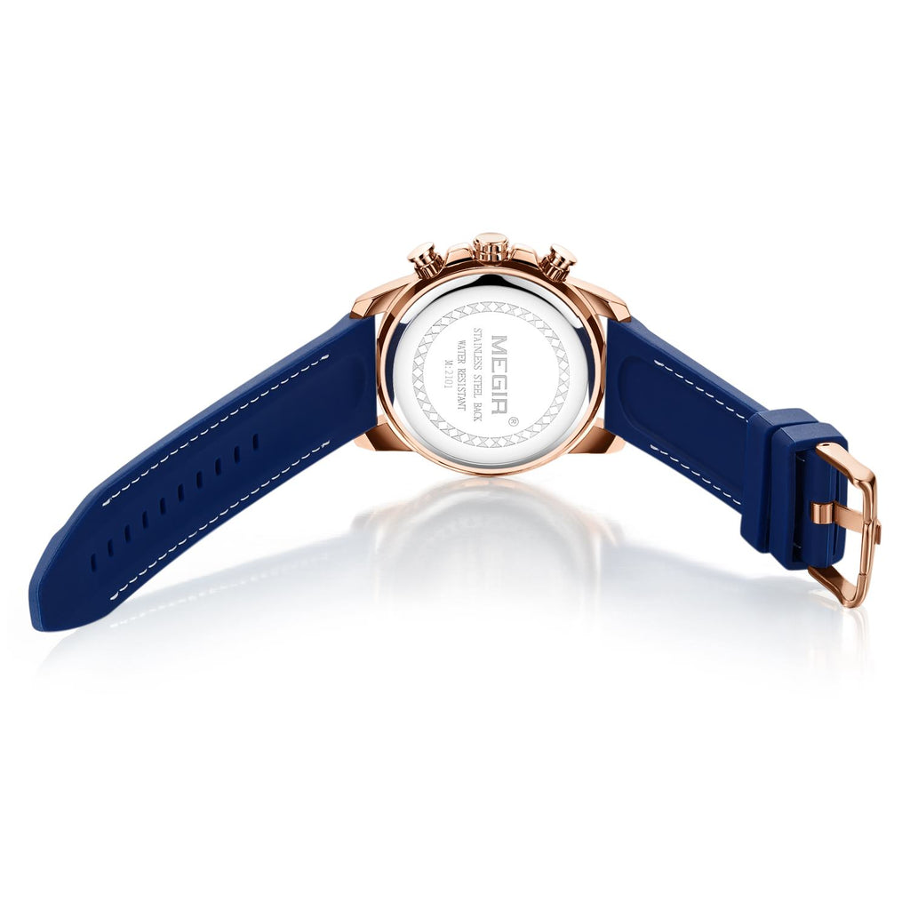 MEGIR Men Watch Silicone Strap Quartz Chronograph Wristwatch Fashion Men's Sport Watches Waterproof Calendar Reloj Hombre 2101