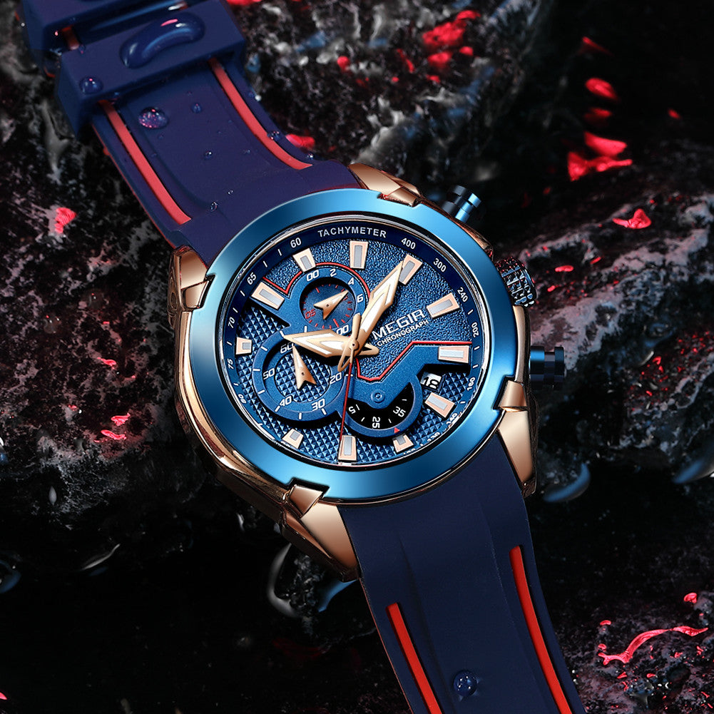 MEGIR Fashion Men's Watches Silicone Military Sport Watch Waterproof Date Chronograph Clock Wristwatch Relogio Masculino 2065