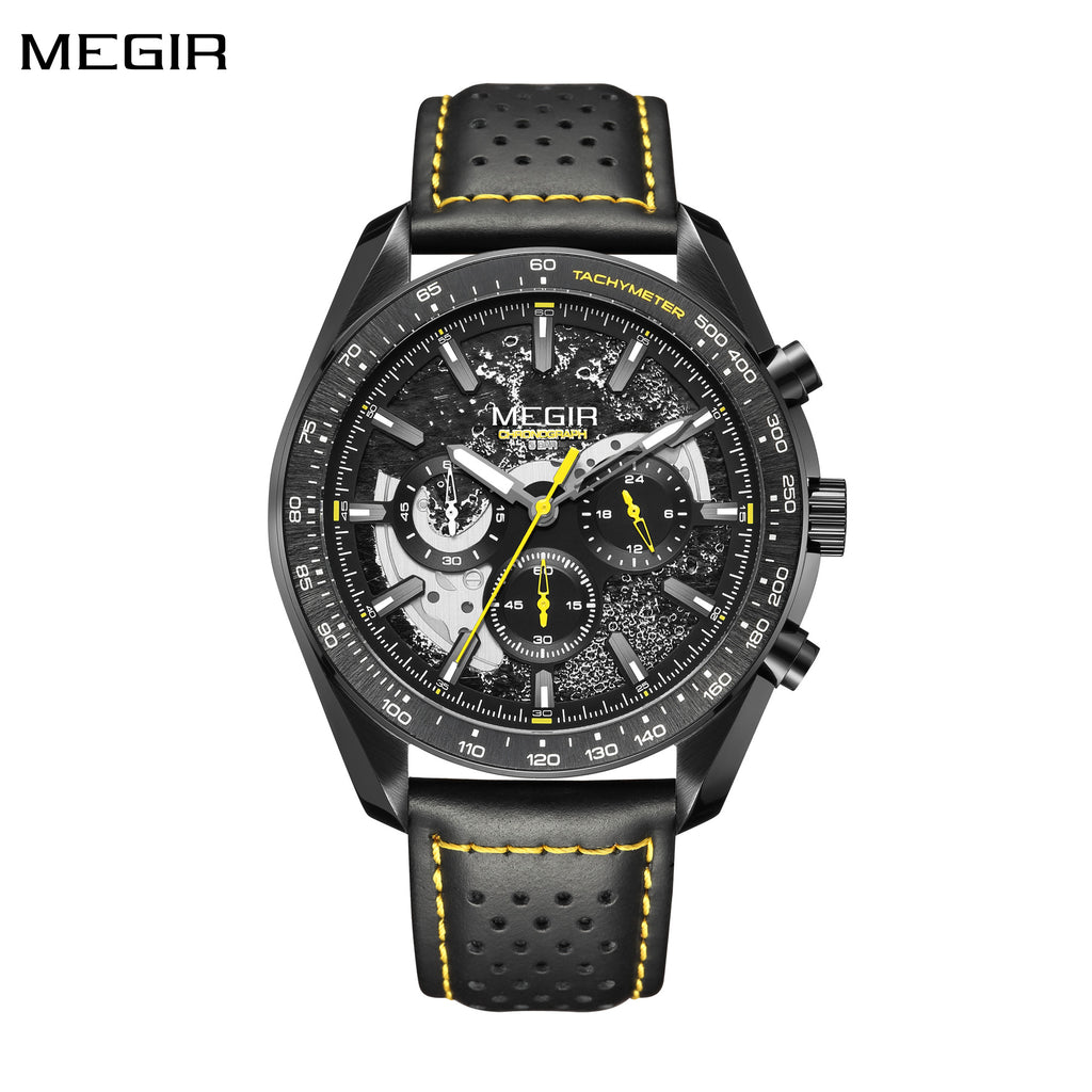 MEGIR Luxury Men's Business Casual Watches Leather Waterproof Quartz Chronograph Male Clock Wristwatch Relogio Masculino 8408