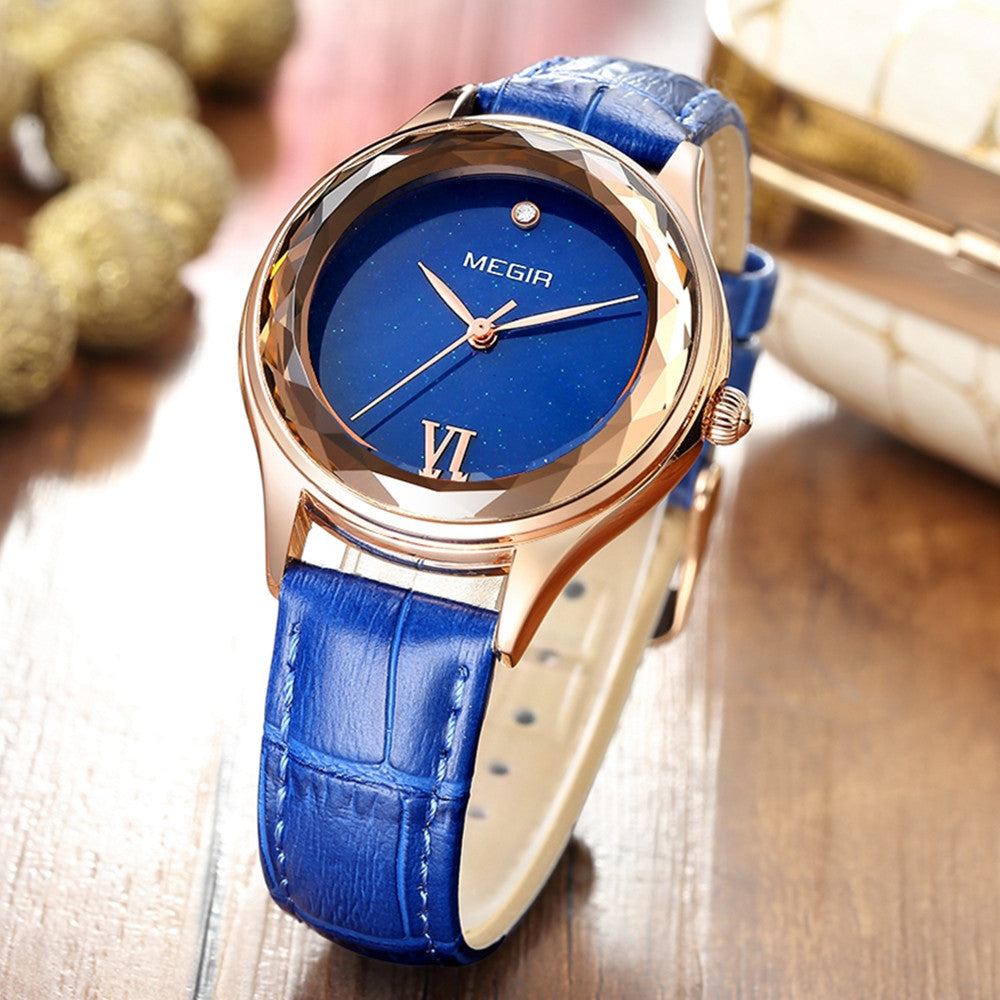 MEGIR Fashion Watch for Women Luxury Leather Casual Simple Quartz Wristwatch Waterproof Ladies Dress Clock Relogio Feminino 4208