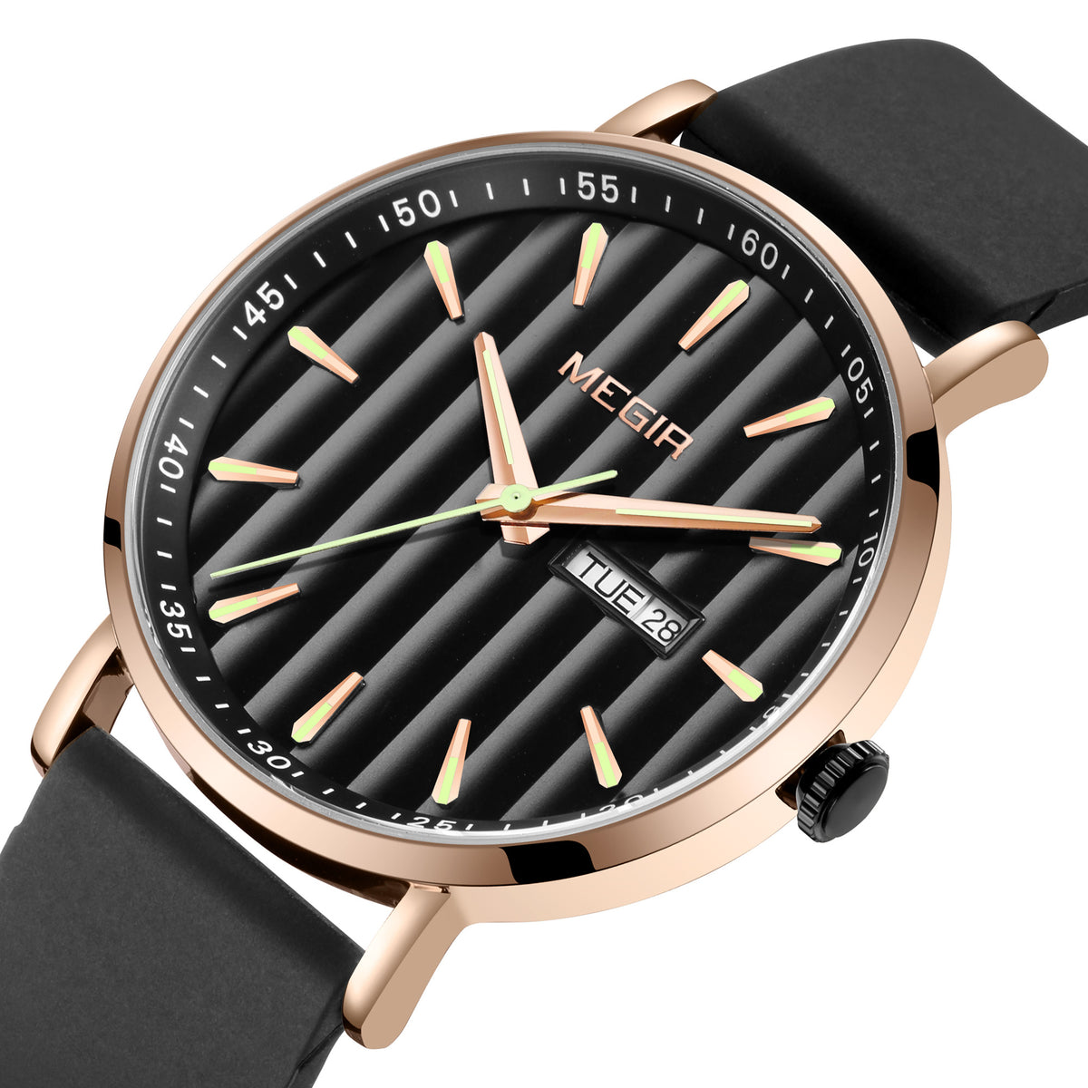 MEGIR Luxury Big Dial Mens Watch Fashion Quartz Casual Sport Wristwatch for Men Waterproof Week Date Display Clock Reloj Hombre 1081