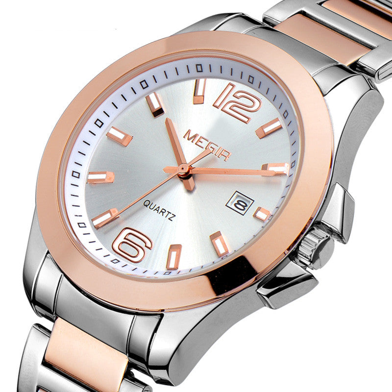 MEGIR Fashion Mens Watches for Men Top Brand Luxury Luminous Clock Steel Quartz Business Wristwatch Calendar Reloj Hombre 5006G