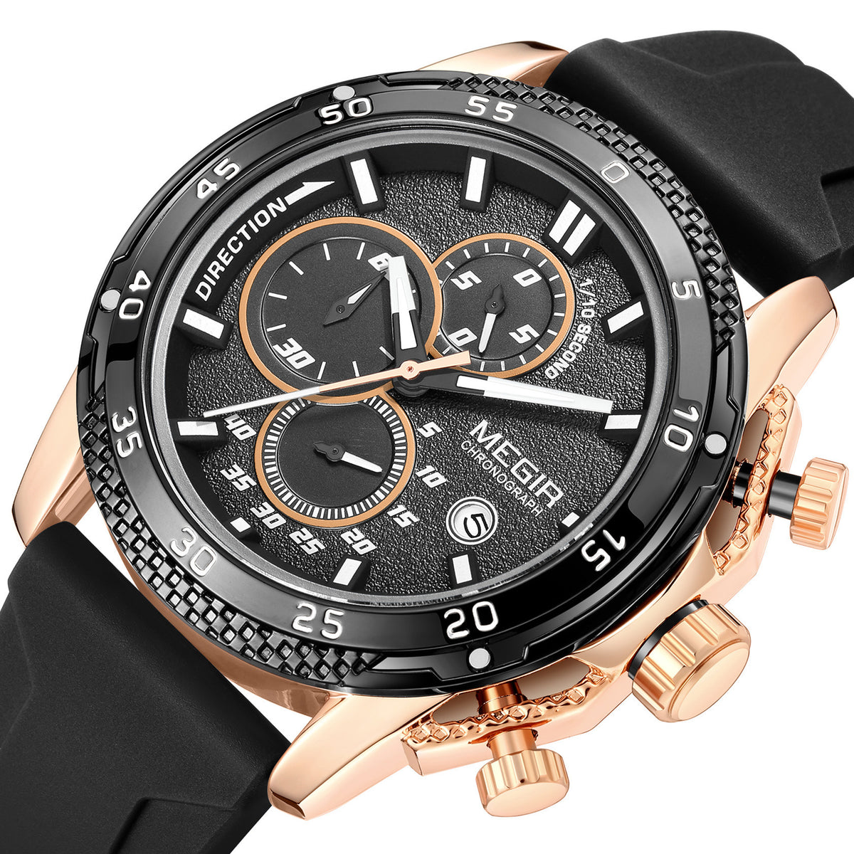 MEGIR Men's Watches Luxury Military Sport Wristwatches Waterproof Luminous Silicone Strap Quartz Chronograph Reloj Hombre 2211