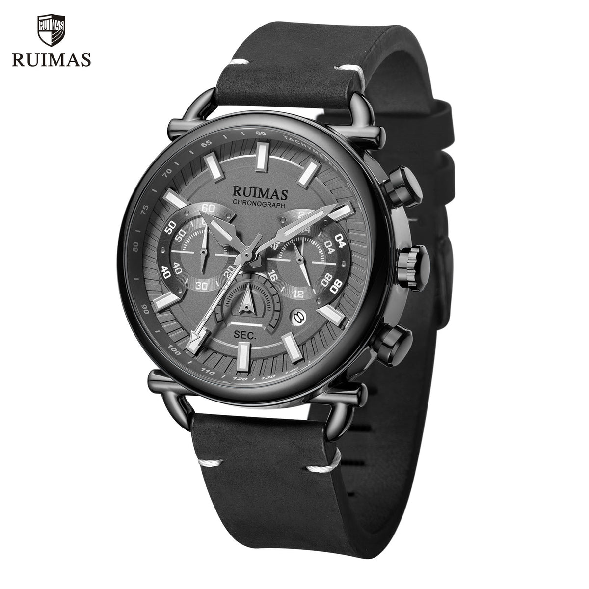 RUIMAS Men Luxury Sport Watches Leather Bracelet Quartz Wristwatch Luminous Clock Watch Calendar Relogio Masculino 585