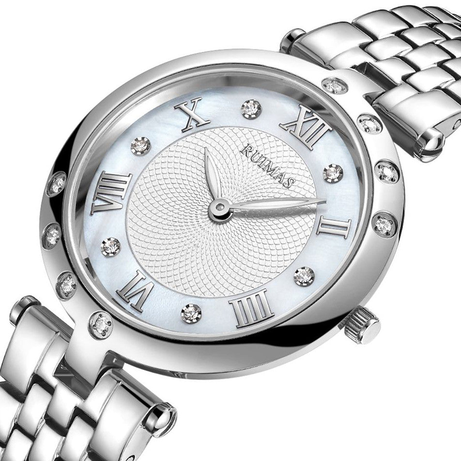 RUIMAS Ladies Wrist Watch Stainless Steel Luxury Quartz Women Watches Waterproof Female Dress Clock Bracelet reloj mujer 6749