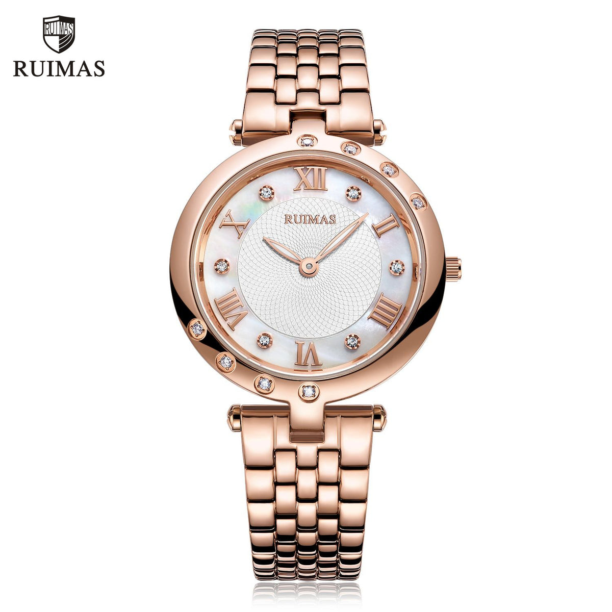 RUIMAS Ladies Wrist Watch Stainless Steel Luxury Quartz Women Watches Waterproof Female Dress Clock Bracelet reloj mujer 6749