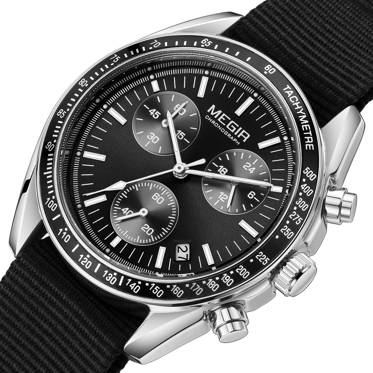 MEGIR Fashion Brand Men Wristwatches Military Sport Watches Canvas Strap Waterproof Chronograph Clock Gift for Men Montre Homme 2247