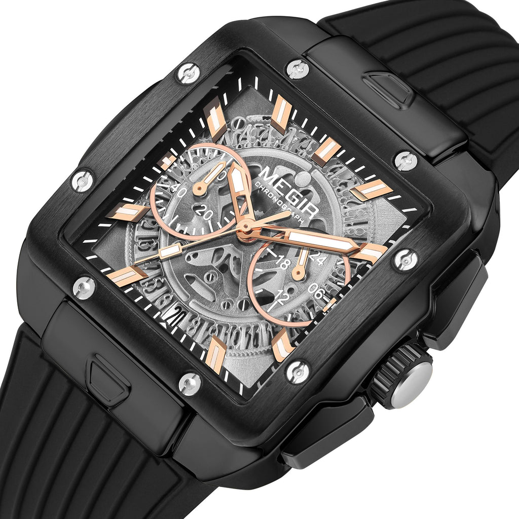MEGIR Watch for Men Luxury Sport Quartz Wristwatch with Silicone Band Luminous Hands Date Male Chronograph Clock Reloj Hombre 2228