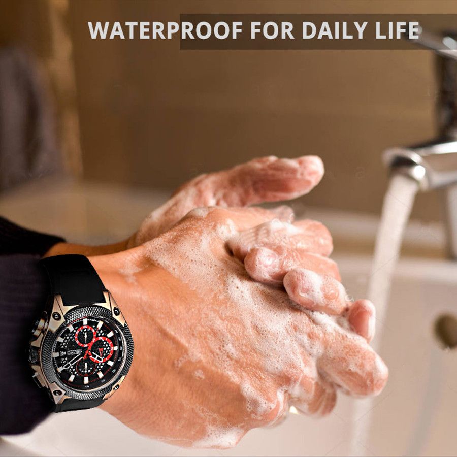 MEGIR Men's Sport Watches Luxury Silicone Strap Man Chronograph Clock Waterproof Luminous Quartz Wristwatch Montre Homme 2127