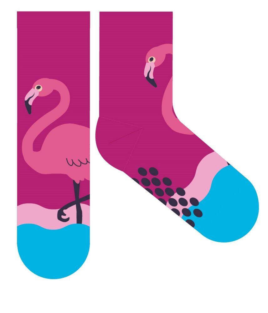 Flamingo non-slip plush regular socks for children