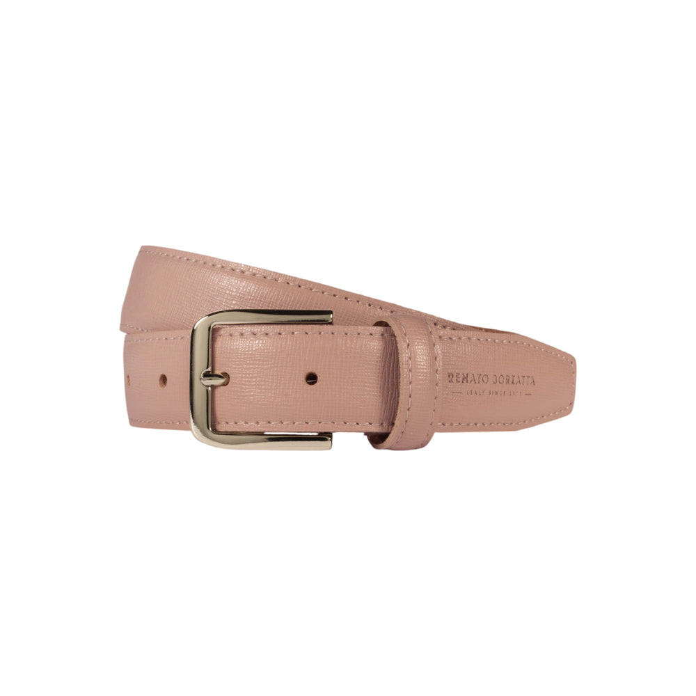 RB4017AU | Women's Belt Made in Italy in Genuine Saffiano Leather. Color: Powder Pink