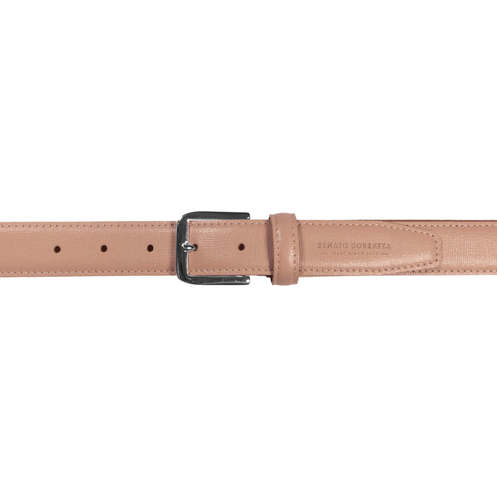 RB4017AU | Women's Belt Made in Italy in Genuine Saffiano Leather. Color: Powder Pink