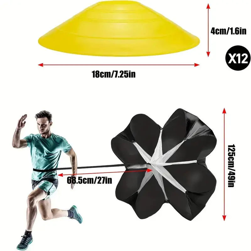 Professional Soccer Training Speed Parachute Set