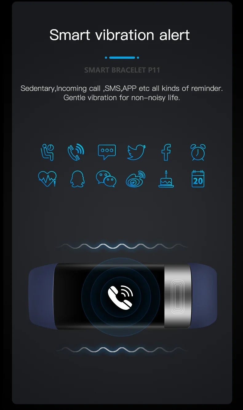 NNEOBA ECG PPG Smart Wristband Fitness Tracke Blue