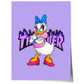 Duck Girl Cartoon Poster · Thunder Typografie · Pop Art Illustration · Cute Comic Design · Print ohne Rahmen