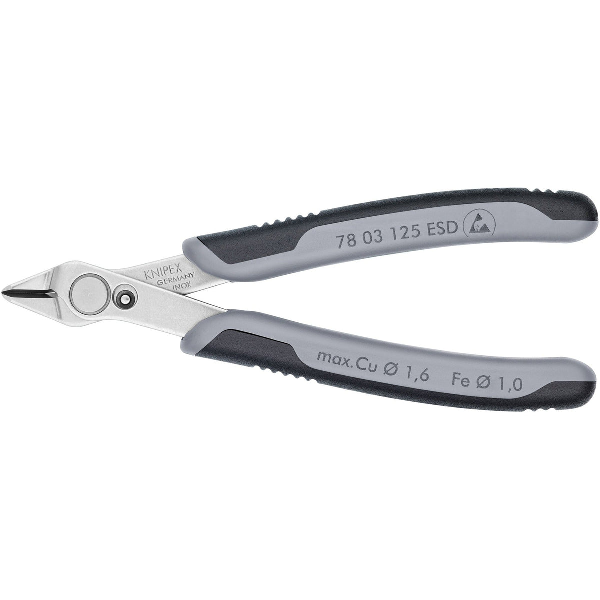 Knipex Electronic Super Knips ESD 78 13 125 ESD Electronics Pliers (Grey)
