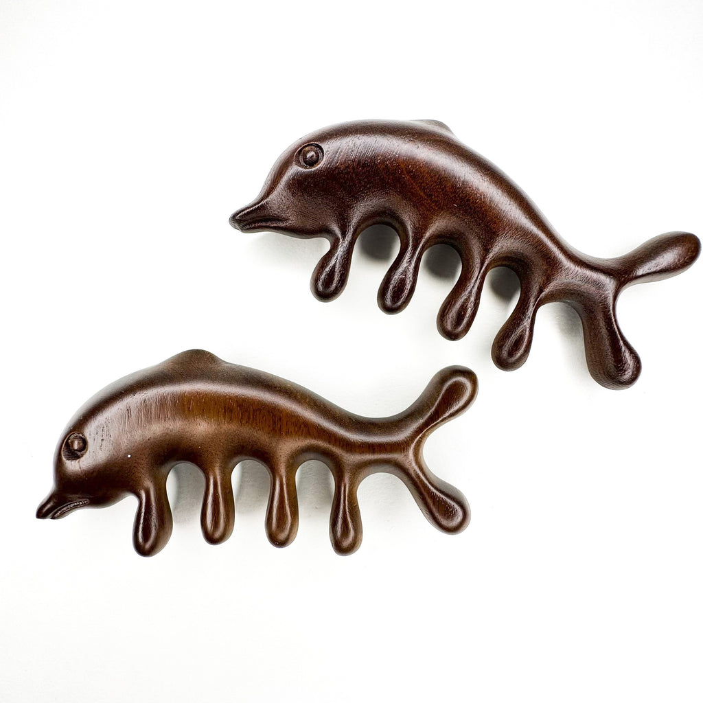 Natural Sandal Wood Dolphin Scalp Massager