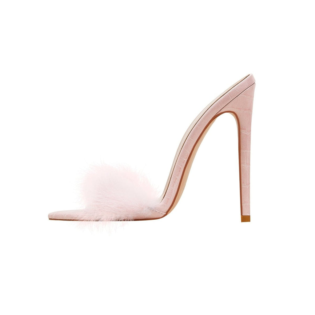 Lightweight Fluffy Pink Heels