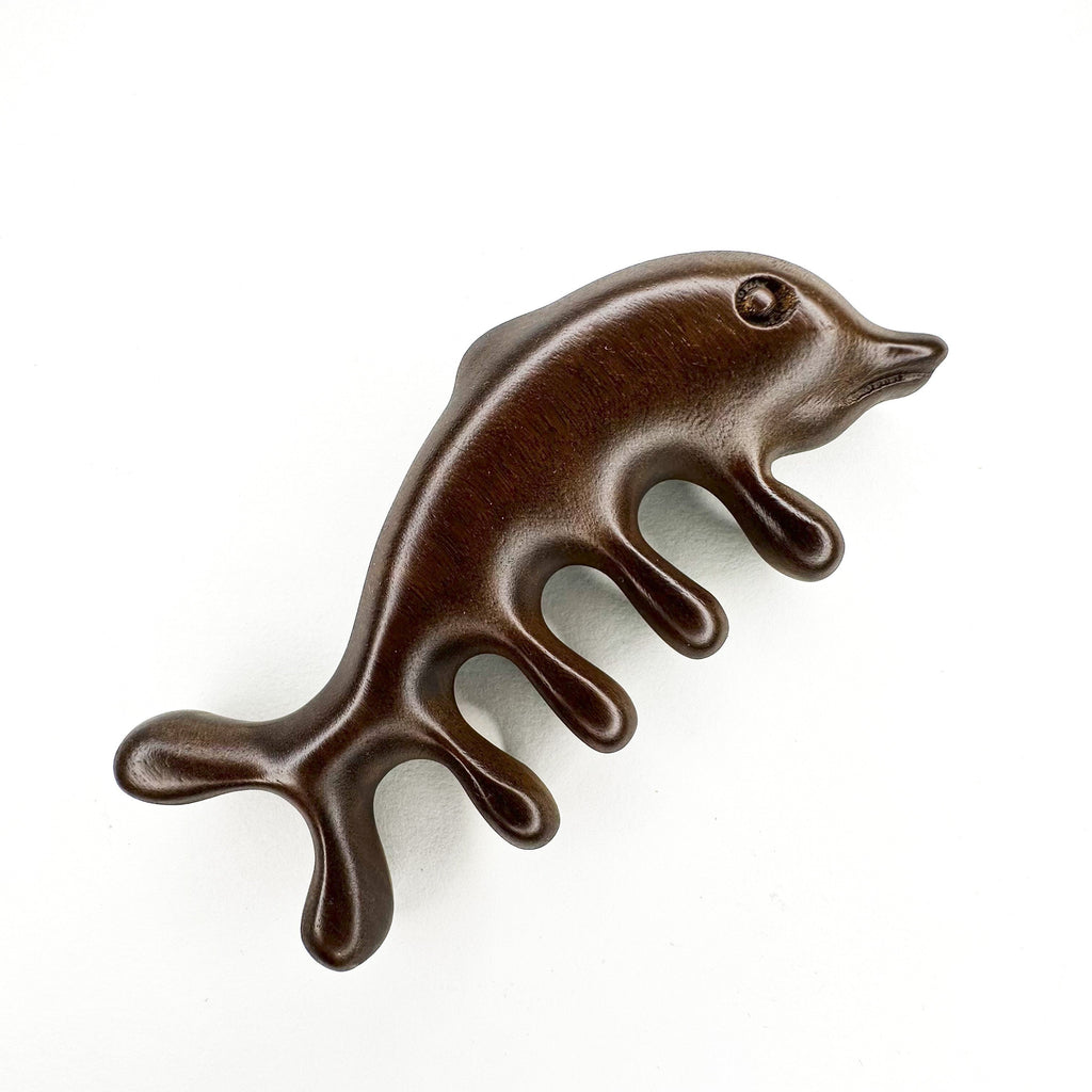 Natural Sandal Wood Dolphin Scalp Massager