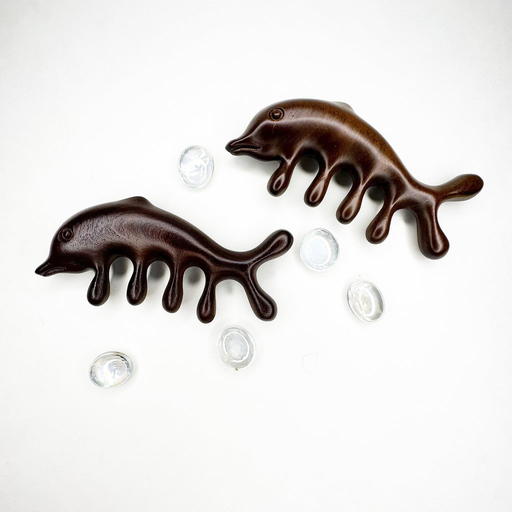 Natural Sandal Wood Dolphin Scalp Massager